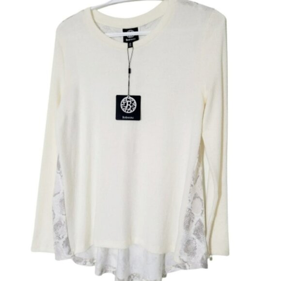 Bobeau Nwt hogh low long sleeve sweater, crew neck, - Picture 1 of 4